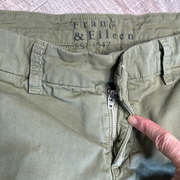 FRANK & EILEEN Wicklow Sage Mid Rise Cropped Raw Hem Pants Casual Women’s - Picture 5 of 10
